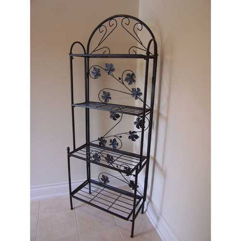 Image of Cast Iron Bakers Rack with Grape Vine Design in Antique Bronze