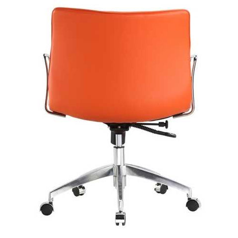 Image of Orange Modern Mid-Back Office Chair Mid-Century Style with Metal Arms