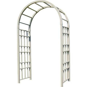 Outdoor 7.5-Ft Mocha Vinyl Arched Arbor for Garden  Made in USA