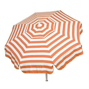 6 Foot Orange White Stripe Drape Umbrella Manual Lift with Tilt