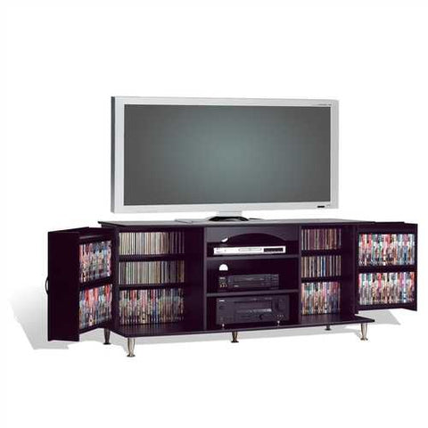 Image of 60-inch Plasma TV Stand with Media Storage in Black Finish