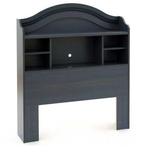 Image of Twin size Arch Top Bookcase Headboard in Dark Blueberry Finish