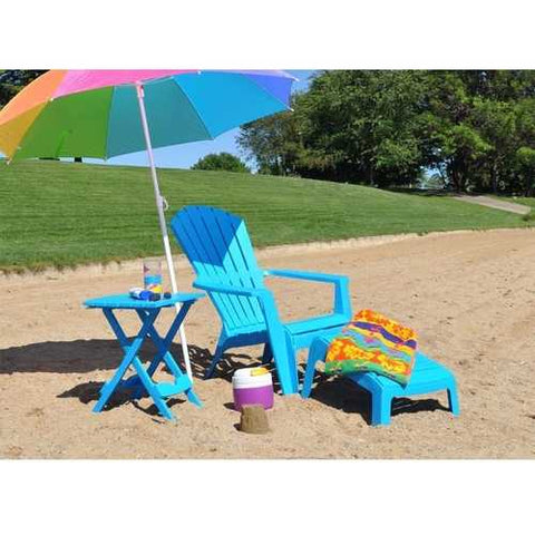 Image of Pool Blue Folding Side Table in Durable Patio Furniture Plastic Resin