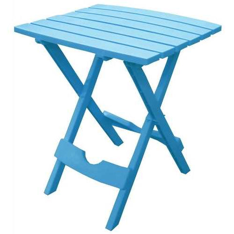 Image of Pool Blue Folding Side Table in Durable Patio Furniture Plastic Resin