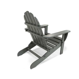 Outdoor All-Weather Folding Adirondack Chair in Gray Wood Finish - Made in USA