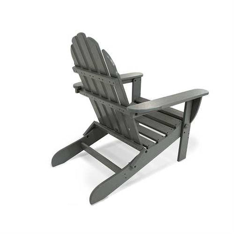 Image of Outdoor All-Weather Folding Adirondack Chair in Gray Wood Finish - Made in USA