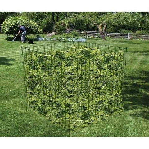 Image of Steel Metal Wire 3-ft Compost Bin in Green - Make your own Garden Soil at Home