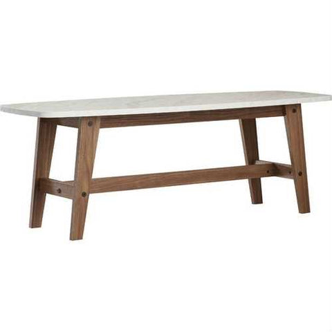 Image of Modern Wood Coffee Table with Faux Marble Top