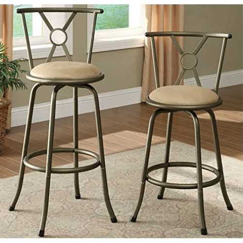 Image of Set of 2- Adjustable Height Padded Seat Barstools