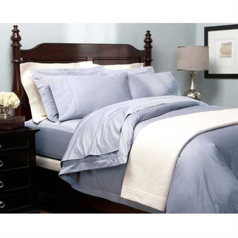 Image of Queen 400-Thread Count Egyptian Cotton Sheet Set in Smokey Blue