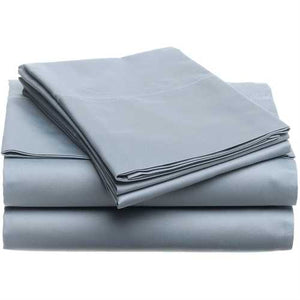 Queen 400-Thread Count Egyptian Cotton Sheet Set in Smokey Blue