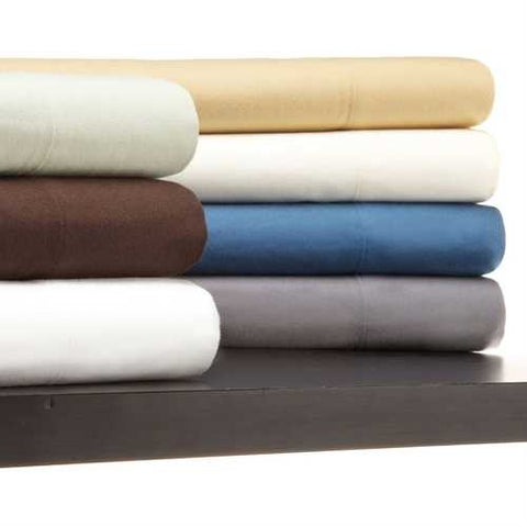 Image of Queen 100-Percent Cotton Flannel Sheet Set in Brown Italian Roast