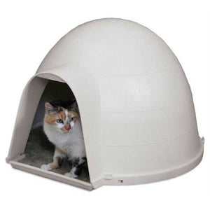 Outdoor Kitty Cat Igloo with Carpeted Floor