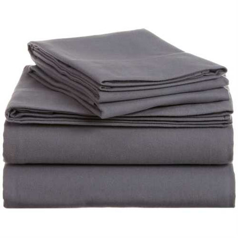 Image of Queen size 100-Percent Cotton Velvet Flannel Sheet Set in Graphite