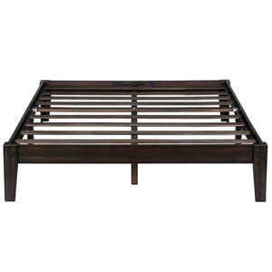 Queen size Solid Wood Platform Bed Frame in Black Finish