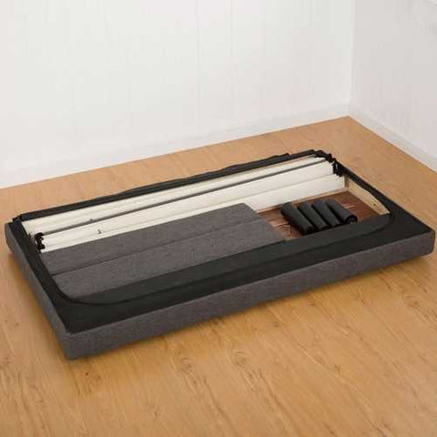 Image of Queen size Modern Classic Dark Grey Upholstered Platform Bed with Headboard