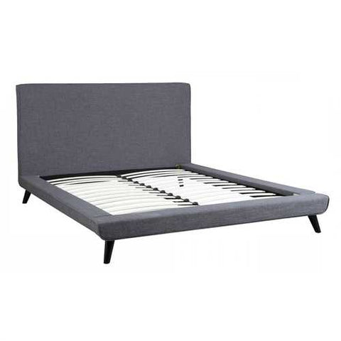 Image of Queen size Grey Modern Classic Mid-Century Style Upholstered Platform Bed