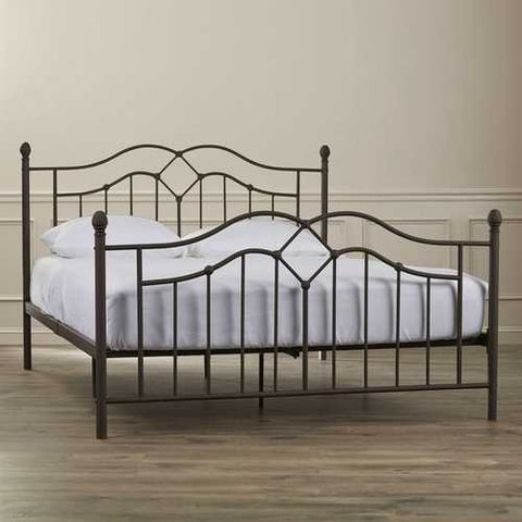 Image of Queen size Brushed Bronze Metal Bed with Headboard and Footboard