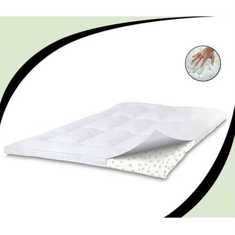 Image of Queen size 2.5-inch Thick Mattress Topper with Memory Foam and Fiber Fill