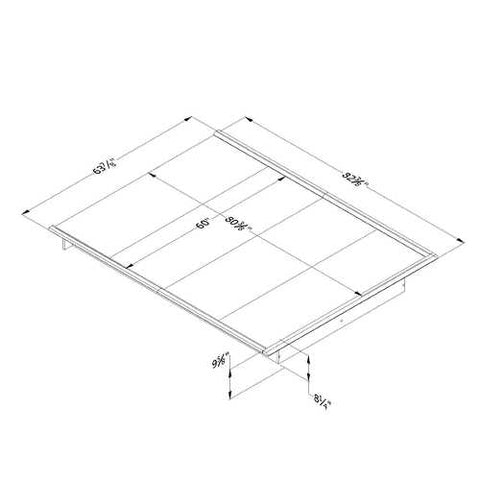 Image of Queen size Platform Bed Frame in Modern Black Wood Finish