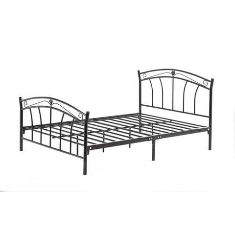 Image of Queen size Black Metal Platform Bed Frame with Headboard and Footboard