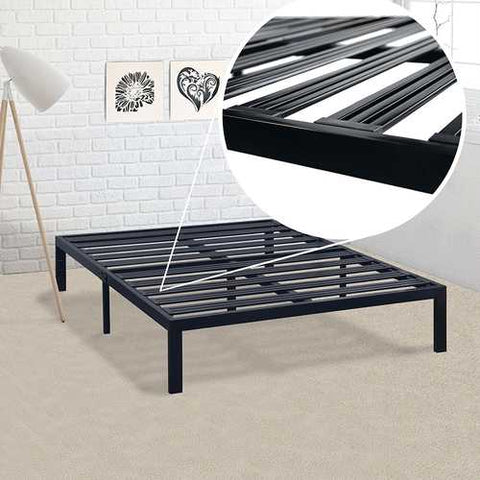 Image of Queen size Metal Platform Bed Frame with Heavy Duty Steel Slats