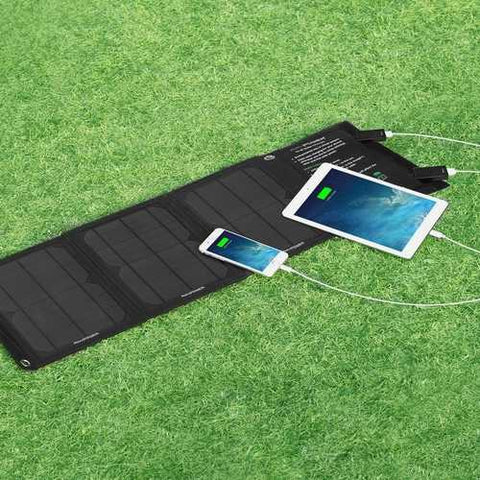 Image of 15-Watt Portable Folding Solar Panel Battery Charger for Phones Tables USB