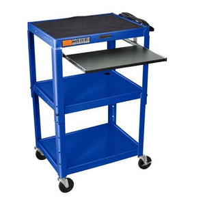 Mobile Stand Up Computer Cart Workstation Desk in Royal Blue