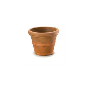 12-inch Diameter Round Planter in Rust color Weather Resistant Poly Resin Plastic