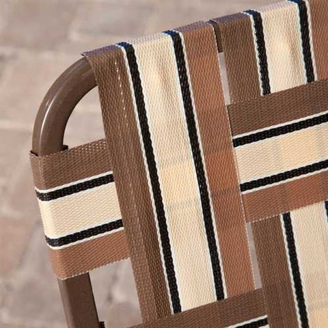 Image of Outdoor Retro Beach Chair Chaise Lounge in Brown and Cream