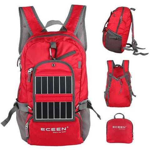 Image of Red 3.25 Watt Solar Backpack Cell Phone Tablet Battery Charger