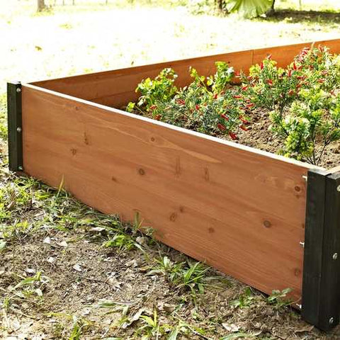 Image of Solid Wood 3-Ft x 3-Ft Raised Garden Bed Planter Box - 12-inch High