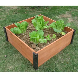 Solid Wood 3-Ft x 3-Ft Raised Garden Bed Planter Box - 12-inch High