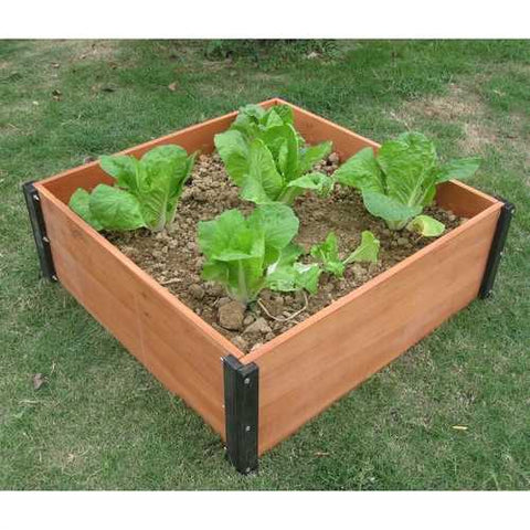 Image of Solid Wood 3-Ft x 3-Ft Raised Garden Bed Planter Box - 12-inch High