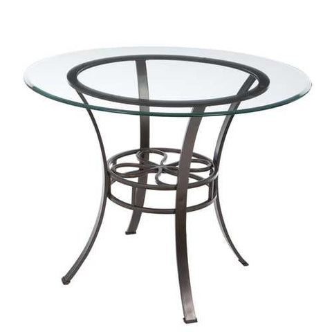 Image of Round Glass Top Dining Table with Durable Metal Base