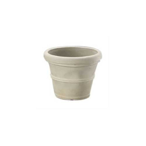 Image of 12-inch Diameter Round Planter in Weathered Concrete Finish Poly Resin