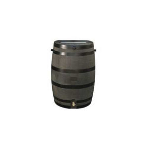 50-Gallon Wood Grain Rain Barrel with Brass Spigot