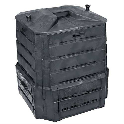 Image of Black Plastic Compost Bin Composter for Home Garden Composting - 94 Gallon