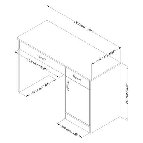 Image of Modern Home Office Computer Desk in Royal Cherry Finish