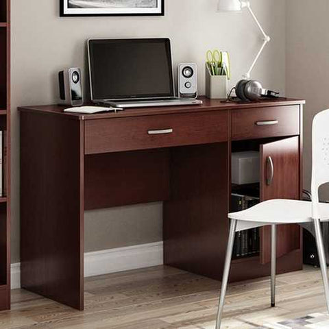 Image of Modern Home Office Computer Desk in Royal Cherry Finish