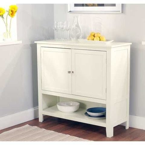 Image of Kitchen Dining Storage Cabinet Sideboard Buffet Server in Antique White