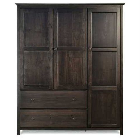 Image of Espresso Wood Finish Bedroom Wardrobe Armoire Cabinet Closet