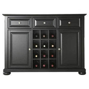 Black Wood Sideboard Buffet Server Table Dining Storage Cabinet