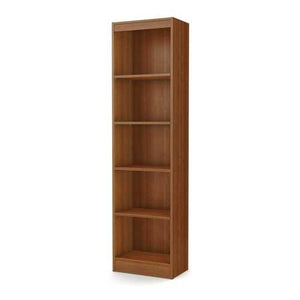 Modern Narrow Bookcase with 5-Shelves in Morgan Cherry Finish