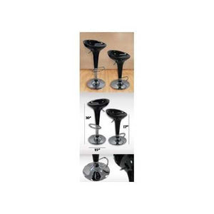 Set of 2 Ice Cream Scoop Style Barstools in Black