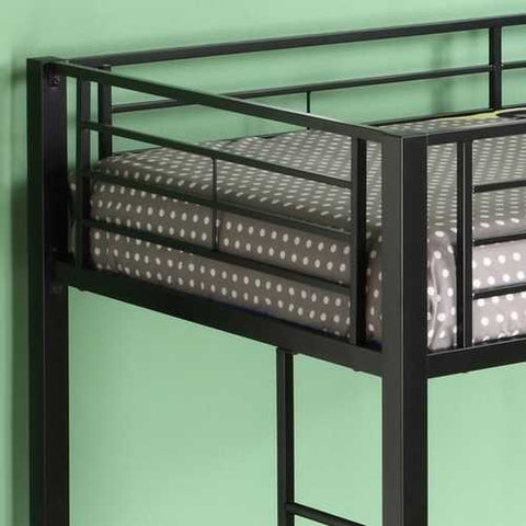 Image of Black Metal Twin over Full-size Futon Bunk Bed Frame