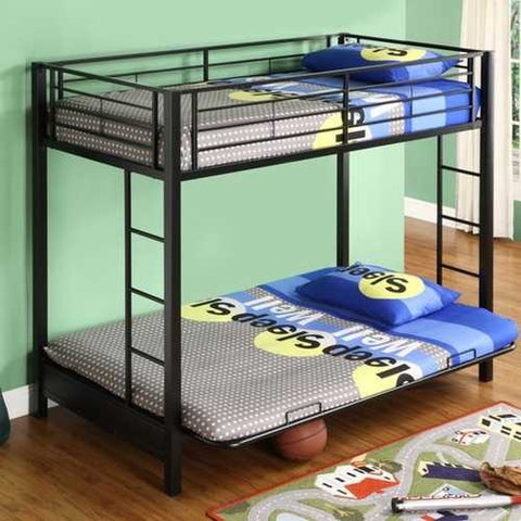 Image of Black Metal Twin over Full-size Futon Bunk Bed Frame