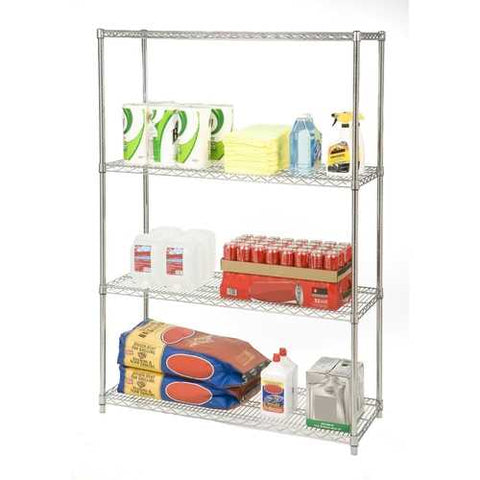 Image of 48-inch Wide 4-Shelf Metal Storage Shelving Unit - 72-inch High