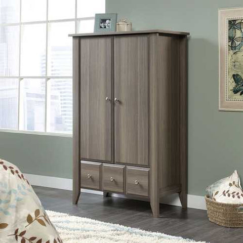 Image of Bedroom Wardrobe Armoire Storage Cabinet in Ash Wood Finish