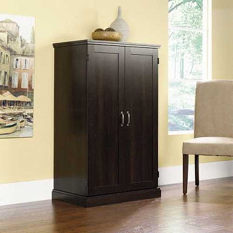 Image of Medium Cherry Wood Finish Computer Armoire